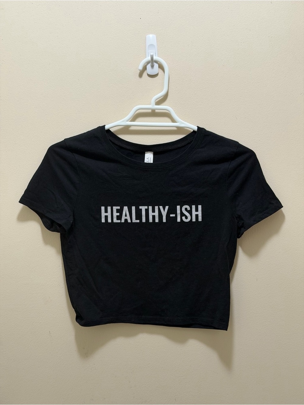 Healthy-ish Black Crop Tee